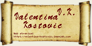 Valentina Kostović vizit kartica